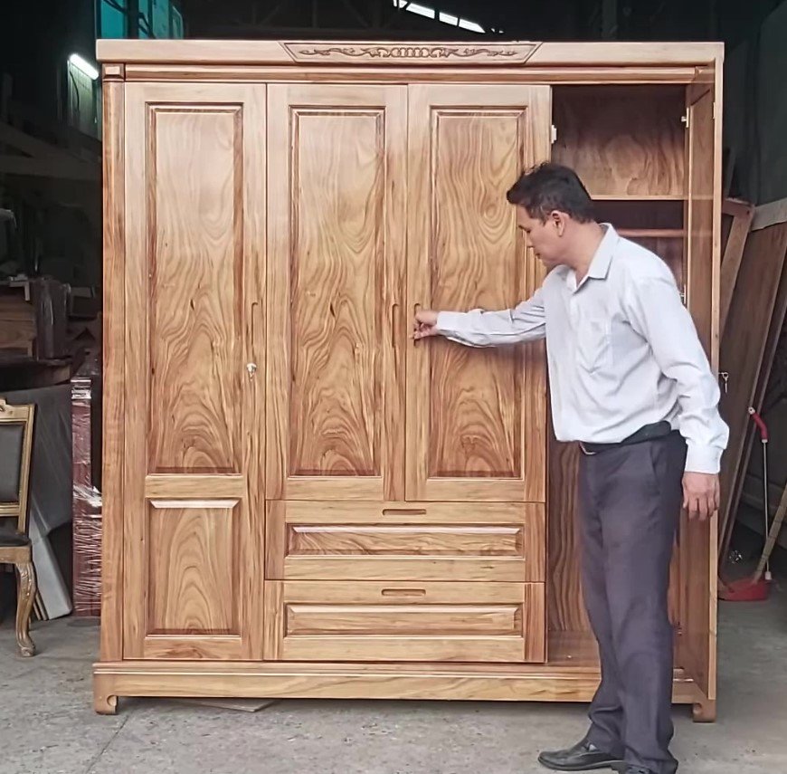 Tủ gỗ tại quận 8 đa dạng mẫu mã và chất lượng Mối mộng âm dương chắc chắn trên khung tủ gỗ tự nhiên