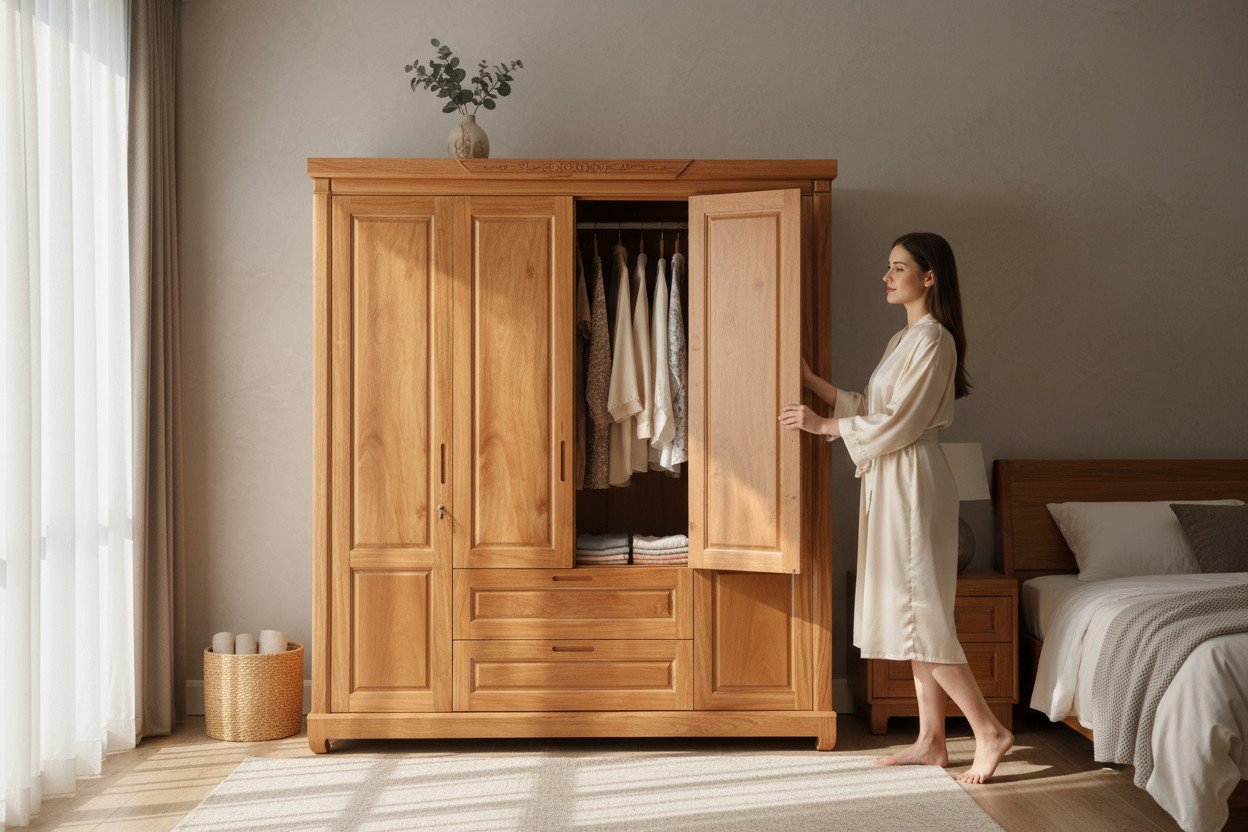 10 kinh nghiệm chọn mua tủ quần áo chất lượng 2025 13 Tủ quần áo gỗ công nghiệp