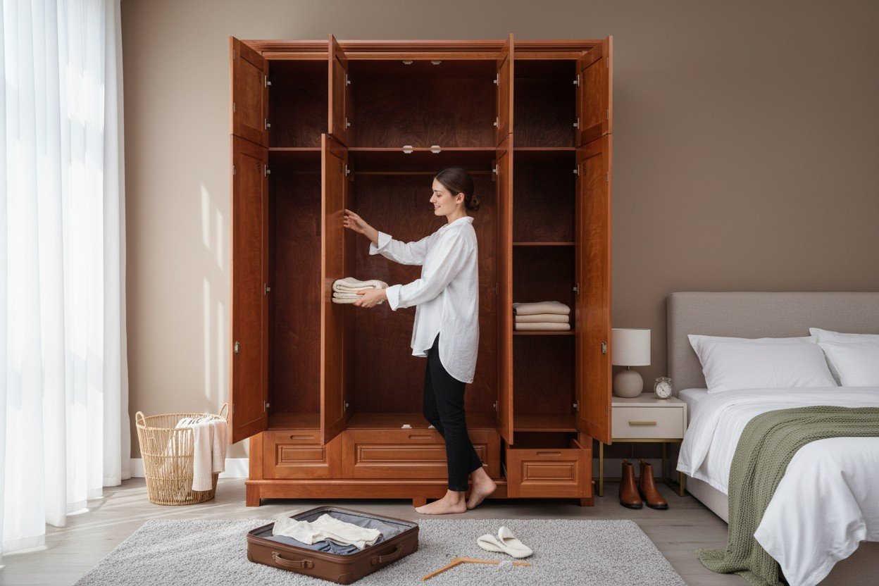 10 kinh nghiệm chọn mua tủ quần áo chất lượng 2025 11 Tủ quần áo gỗ công nghiệp