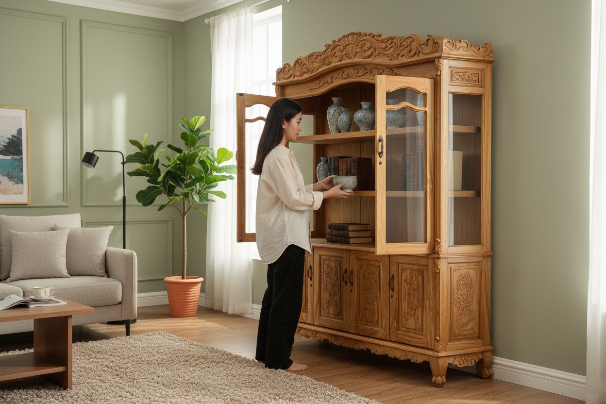 Tủ rượu gỗ tự nhiên