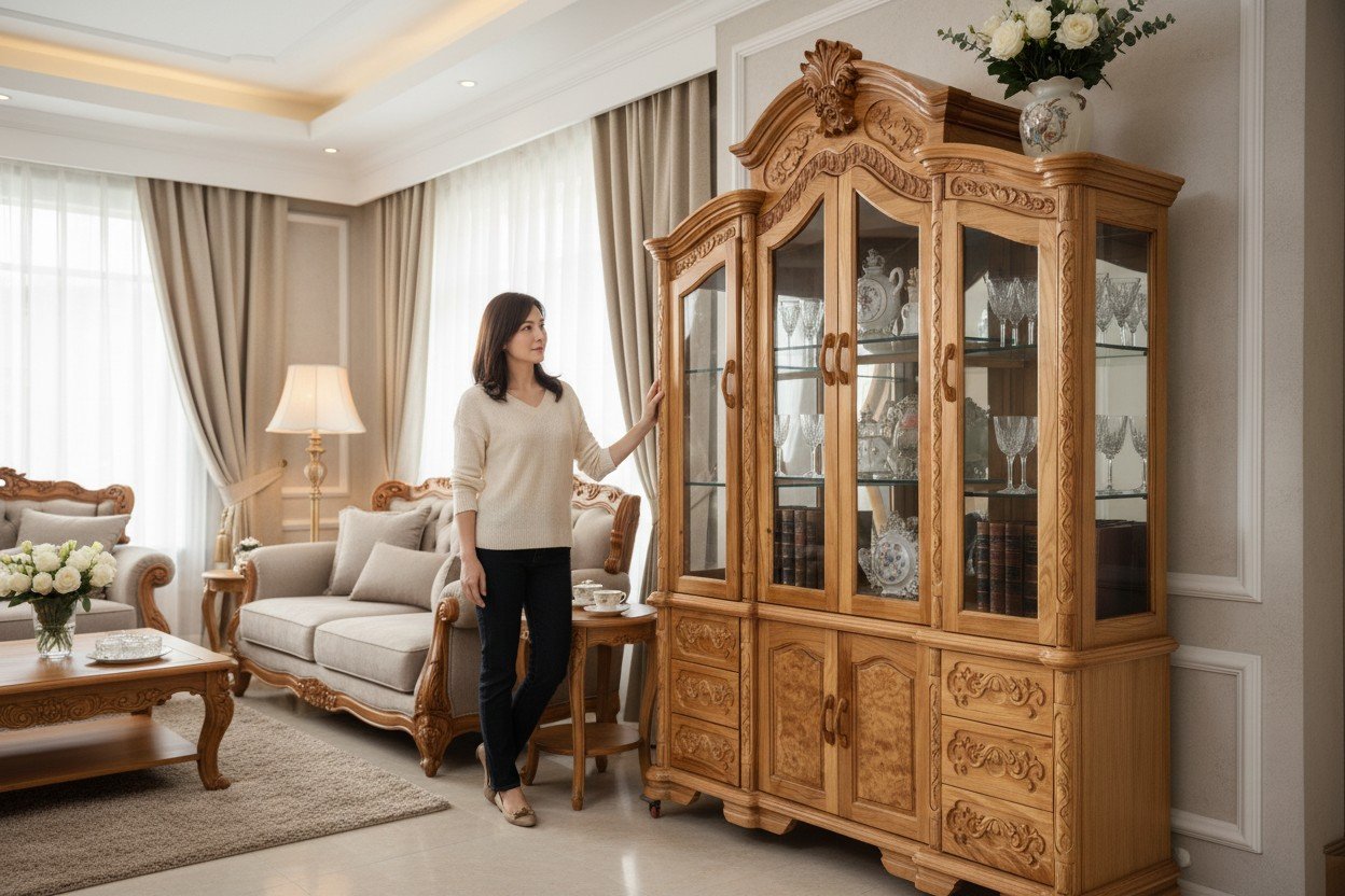 Tủ rượu gỗ tự nhiên