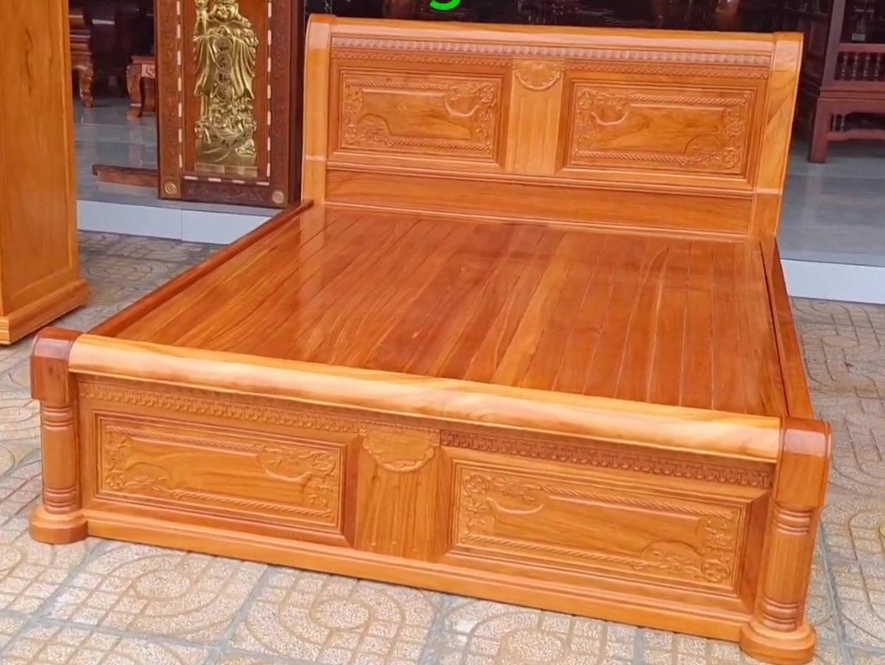 Cận cảnh mộng âm dương chắc chắn của giường gỗ cao cấp