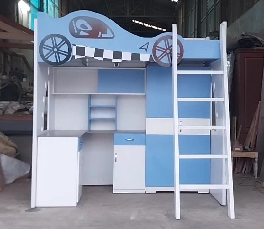 Giường tầng gỗ hoàn thiện lớp sơn PU chống trầy chống mối