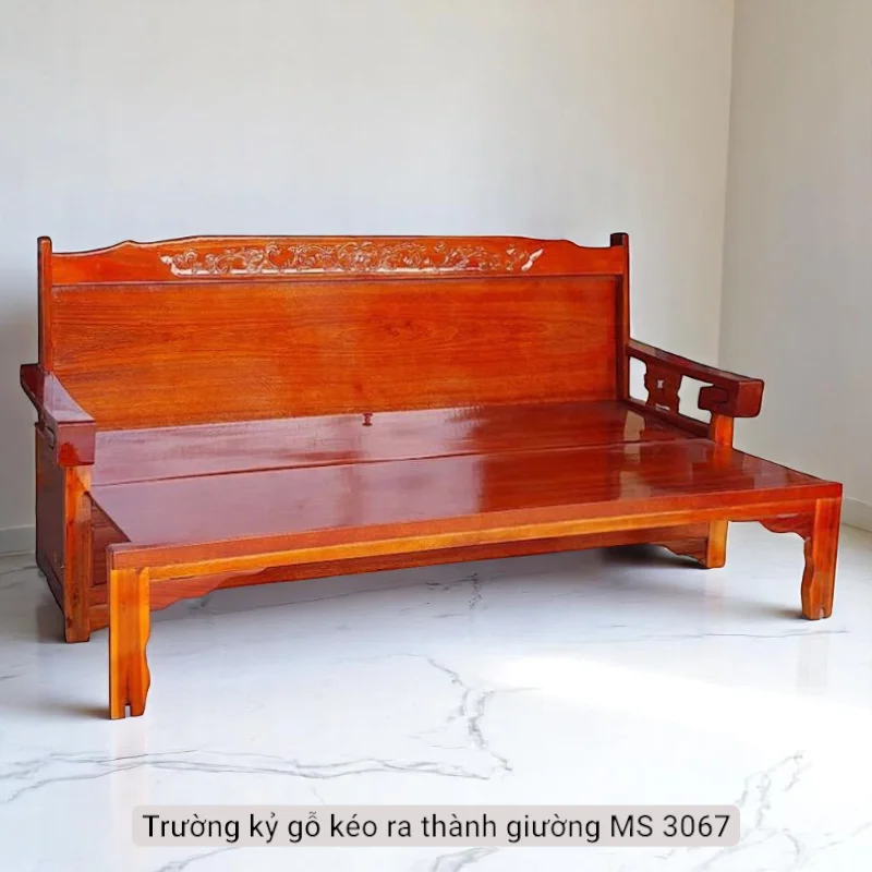 Trường kỷ gỗ kéo ra thành giường MS 3067 Trường kỷ gỗ kéo ra thành giường MS 3067