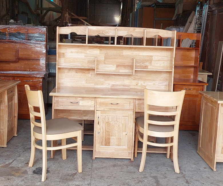 Bàn học cho 2 bé gỗ tự nhiên MS 2962 7 Bàn học đôi gỗ tự nhiên cho 2 bé tại Nội Thất Thái Bình