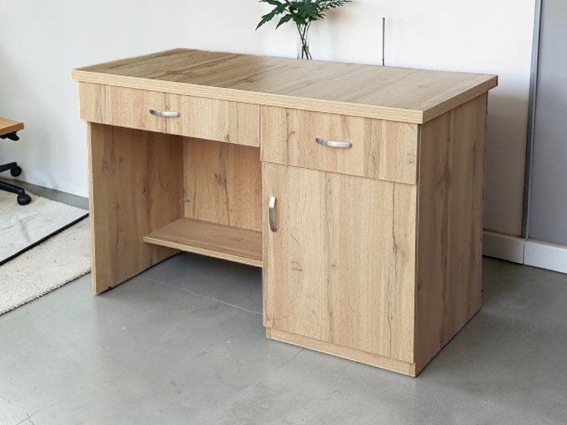 Bàn làm việc gỗ tự nhiên vân gõ đỏ có hộc kéo