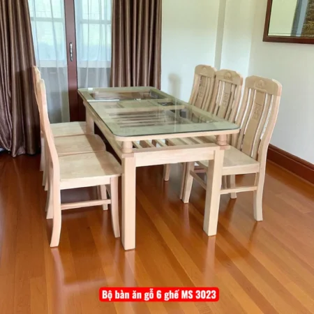 Bộ bàn ăn gỗ 6 ghế