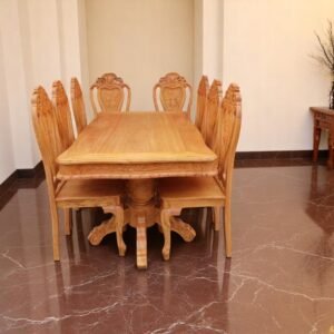 Cách phối bàn ăn gỗ hợp phong thủy