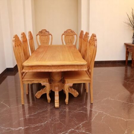 Cách phối bàn ăn gỗ hợp phong thủy