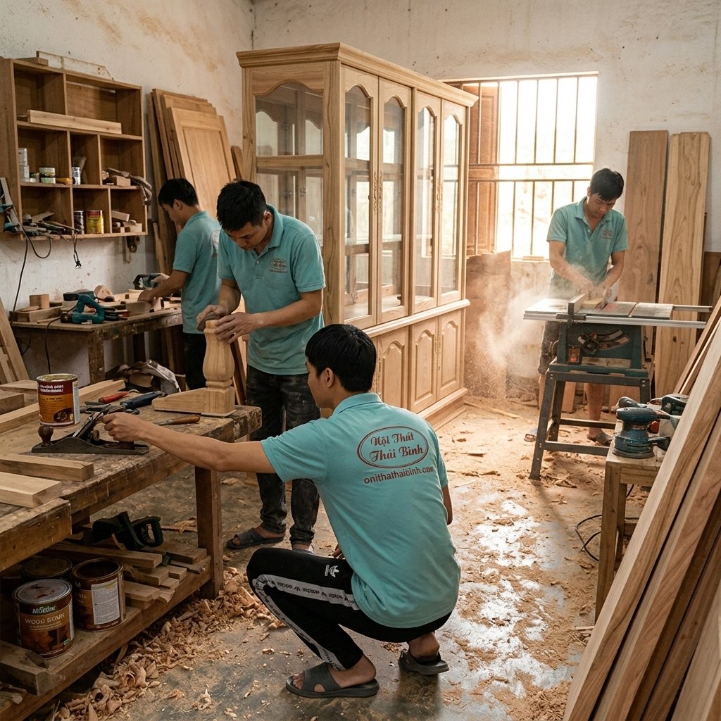 Tủ rượu gỗ phòng khách