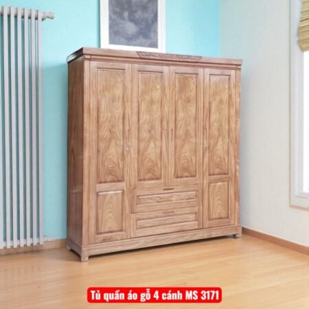tủ quần áo gỗ 4 cánh