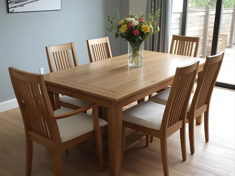 Không gian phòng ăn đẹp với bàn ăn gỗ tự nhiên cao cấp khi mua