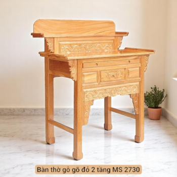 Bàn thờ gỗ gõ đỏ 2 tầng