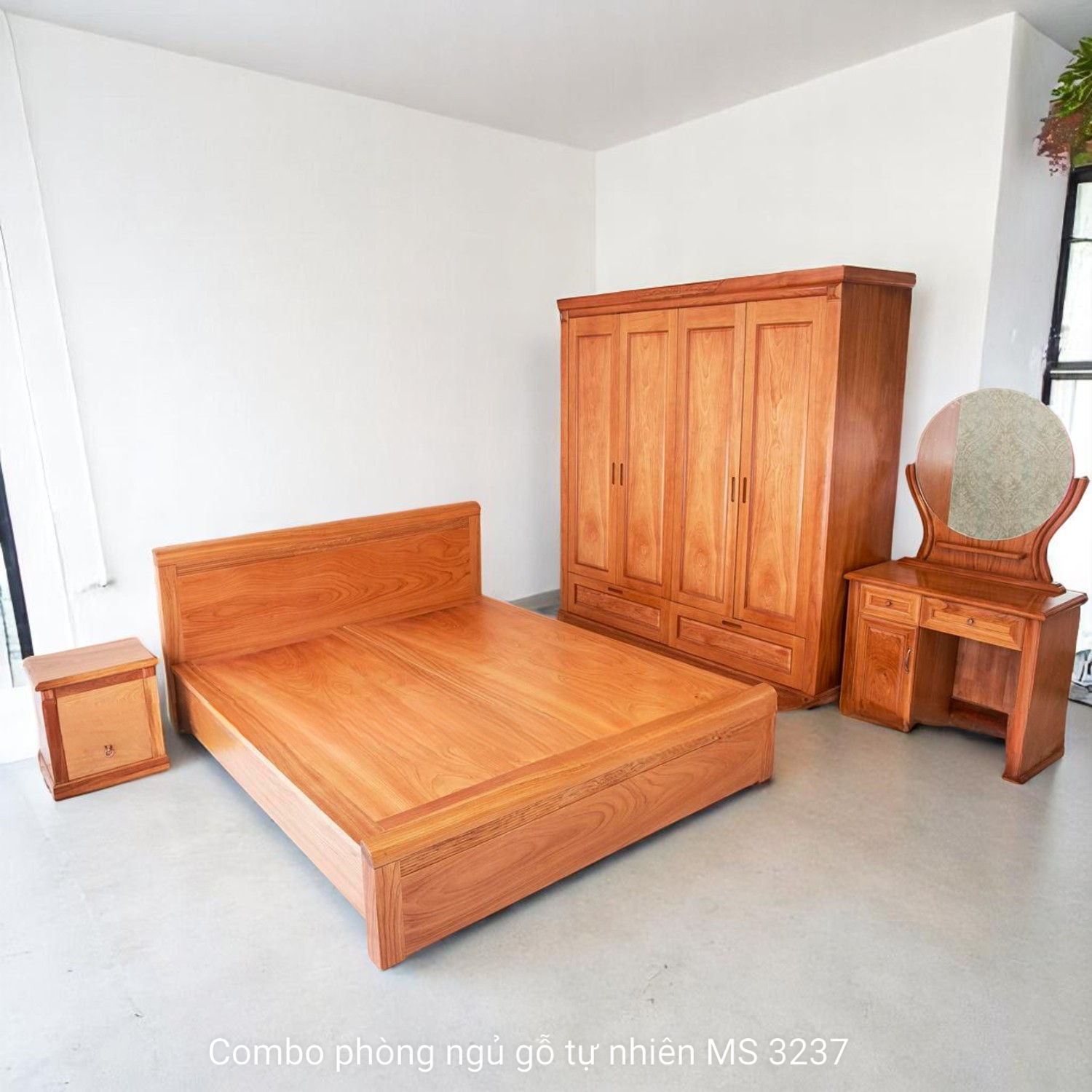 Combo giường tủ bàn trang điểm gỗ tự nhiên Combo giường tủ bàn trang điểm gỗ tự nhiên