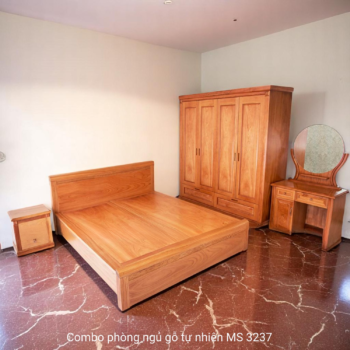 Combo giường tủ bàn trang điểm gỗ tự nhiên