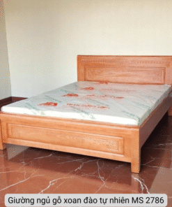 Giường gỗ xoan đào tự nhiên