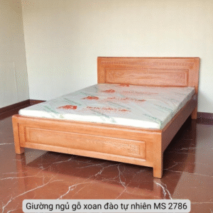 Giường gỗ xoan đào tự nhiên