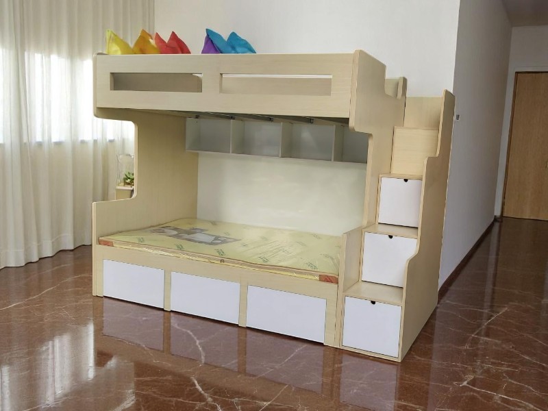 Giường tầng cho bé gái có cầu trượt tiện nghi và an toàn 5 Giường tầng cho bé gái có cầu trượt