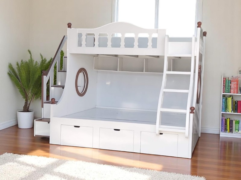 Giường tầng cho bé trai có ngăn kéo đa năng hiện đại 4 Giường tầng cho bé trai có ngăn kéo