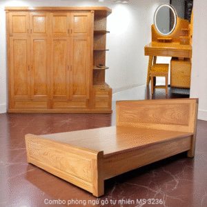 Combo giường tủ gỗ tự nhiên MS 3236