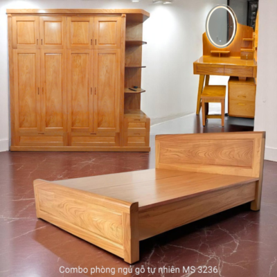 Combo giường tủ gỗ tự nhiên MS 3236