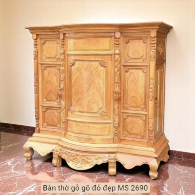 Bàn thờ gỗ gõ đỏ đẹp MS 2690
