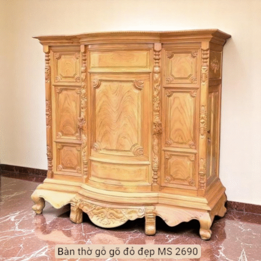 Bàn thờ gỗ gõ đỏ đẹp MS 2690