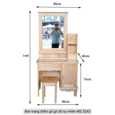 Bàn trang điểm gỗ gõ đỏ MS 3243 Bàn trang điểm gỗ gõ đỏ