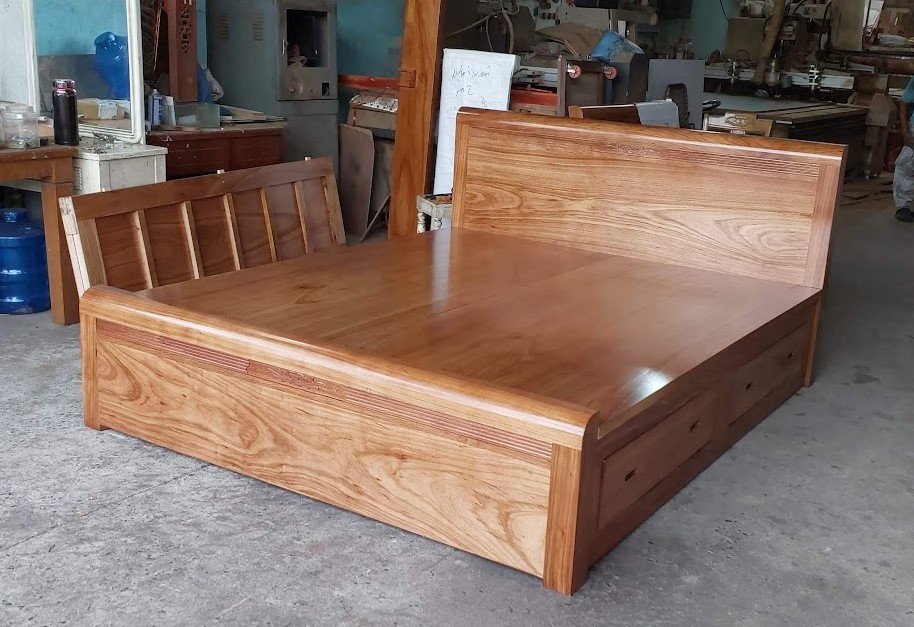 mẫu giường ngủ gỗ hiện đại