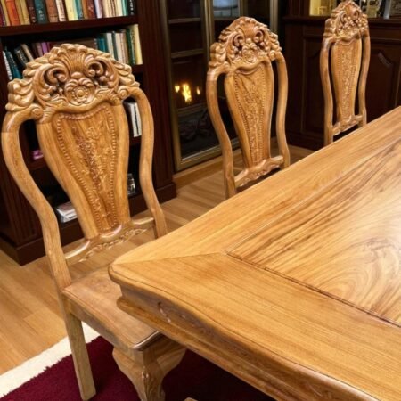 Bộ bàn ăn gỗ gõ đỏ 8 ghế MS 3246