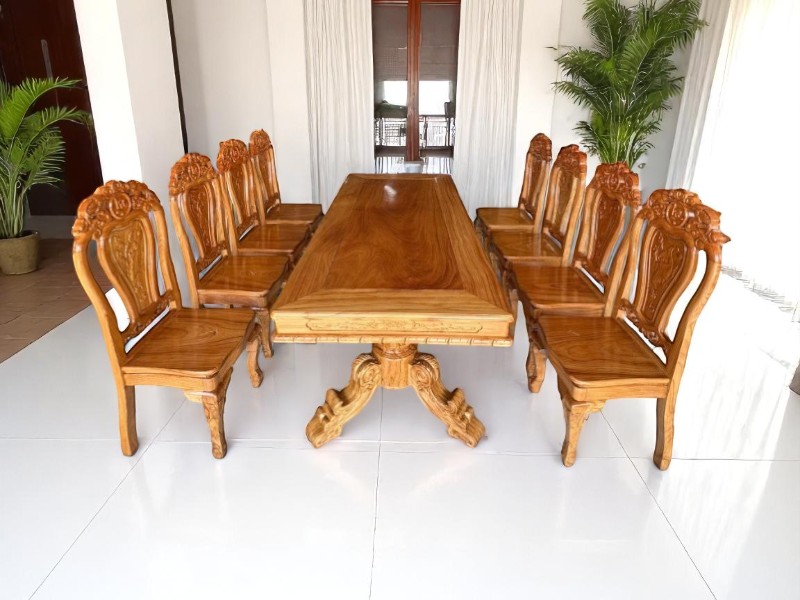 Bàn Ăn Gỗ Xoan Đào – Gợi Ý Bền Đẹp Cho Mọi Nhà 2 Bàn ăn gỗ xoan đào