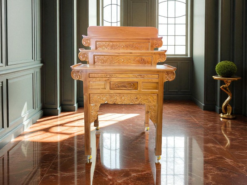 Bàn Thờ Gia Tiên Đẹp Chuẩn Phong Thủy Truyền Thống 2 Bàn thờ gia tiên đẹp