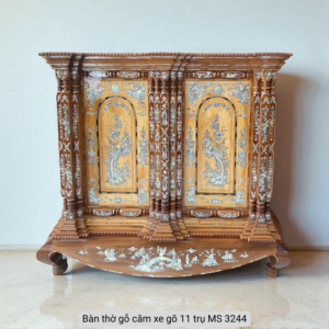 Tủ thờ gỗ căm xe gõ 11 trụ cẩn xà cừ MS 3244 Tủ thờ gỗ căm xe gõ 11 trụ cẩn xà cừ MS 3244