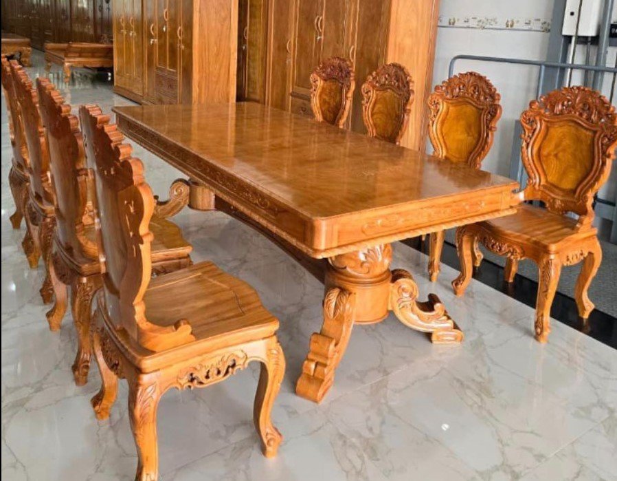 Bộ bàn ghế ăn cơm đẹp, bền, giá tốt 2026 Bàn ăn 8 ghế