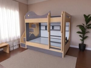 Giường màu hồng cho bé gái