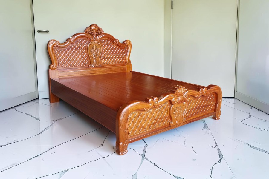 Giường 1m2 x 2m Nhỏ Gọn Cho Mọi Không Gian Giường ngủ 1m2 x 2m gỗ sồi tự nhiên bền đẹp giá rẻ TPHCM