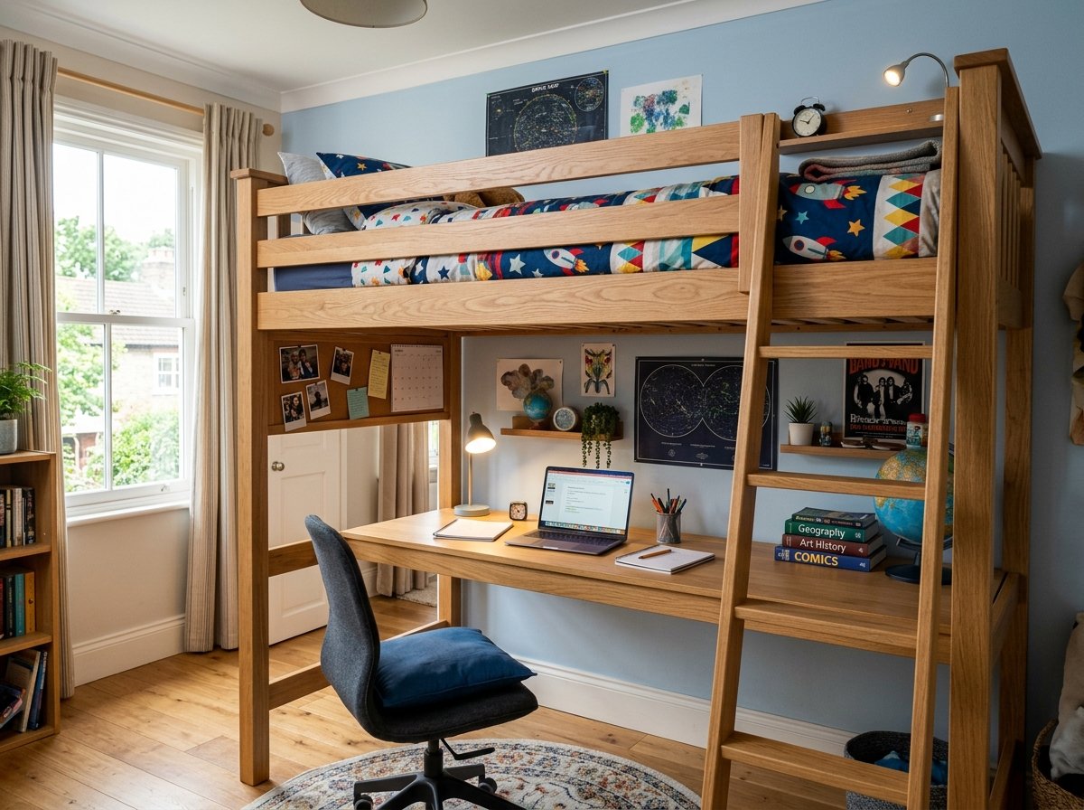 Giường tầng có bàn học