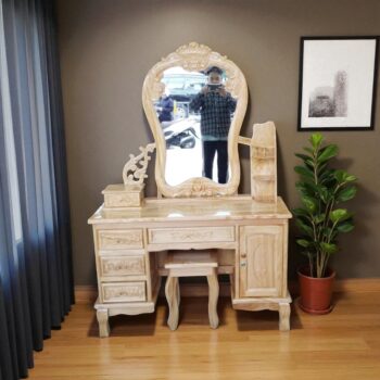 Bàn trang điểm gỗ gõ đỏ MS 3247 Mẫu Bàn Trang Điểm Gỗ Gõ Đỏ Tự Nhiên