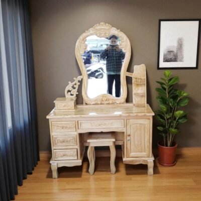 Mẫu Bàn Trang Điểm Gỗ Gõ Đỏ Tự Nhiên