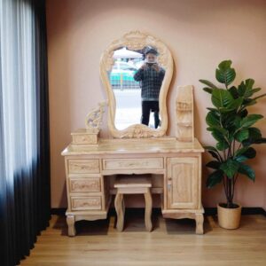 Mẫu Bàn Trang Điểm Gỗ Gõ Đỏ Tự Nhiên