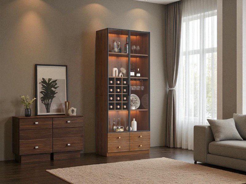 Mẫu Tủ Rượu Gỗ Đẹp Tinh Tế Cho Ngôi Nhà Việt 4 Mẫu tủ rượu gỗ đẹp