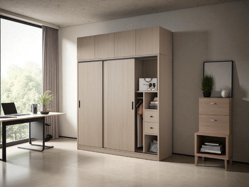 Tủ Quần Áo Cửa Lùa 4 Cánh Tiện Lợi Và Thẩm Mỹ 2 Tủ quần áo cửa lùa 4 cánh