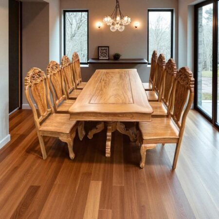 Bộ bàn ăn gỗ gõ đỏ 8 ghế