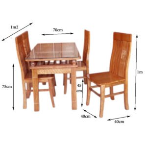 Bộ Bàn Ăn Gỗ Xoan Đào 4 Ghế MS 3249 9 Bộ Bàn Ăn Gỗ Xoan Đào 4 Ghế