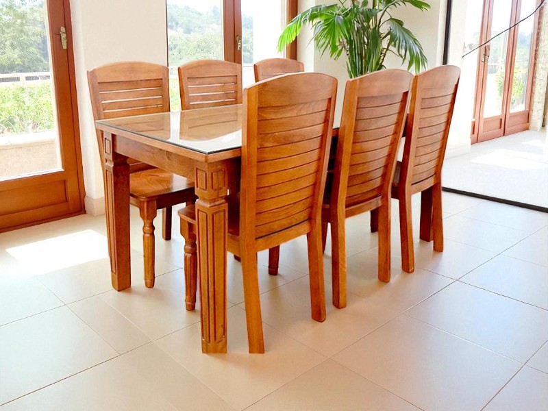 Bộ bàn ăn 6 ghế giá rẻ đẹp bền cho gia đình Việt 2 Bộ bàn ăn 6 ghế giá rẻ