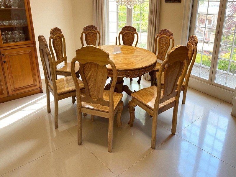 Bộ bàn ghế ăn cơm gia đình tiện nghi và ấm cúng 7 Bộ bàn ghế ăn cơm gia đình