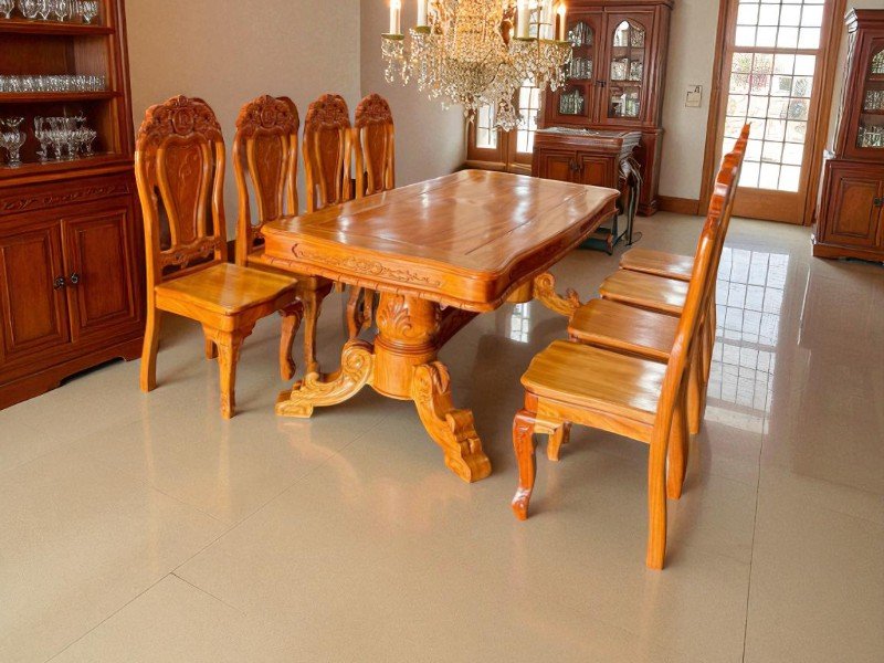 Bộ bàn ghế ăn cơm gia đình tiện nghi và ấm cúng 6 Bộ bàn ghế ăn cơm gia đình
