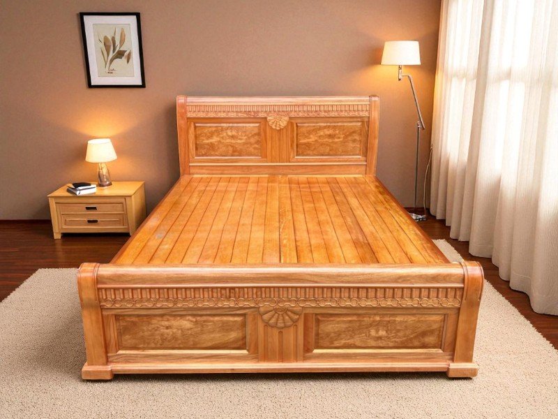 Giá giường gỗ công nghiệp 1m8 bền đẹp cho phòng ngủ 2 Giá giường gỗ công nghiệp 1m8