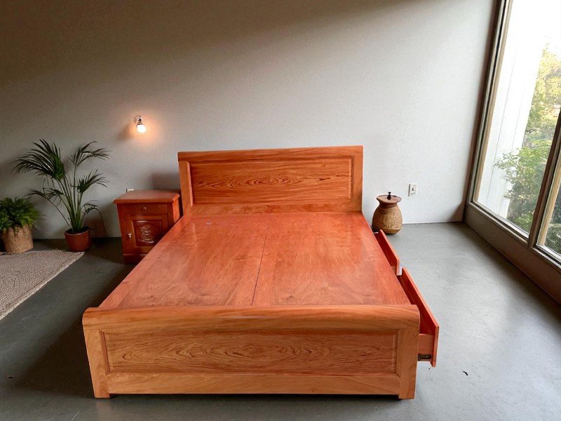 Giường gỗ đơn giản giá rẻ đẹp và bền cho mọi nhà 2 Giường gỗ đơn giản giá rẻ