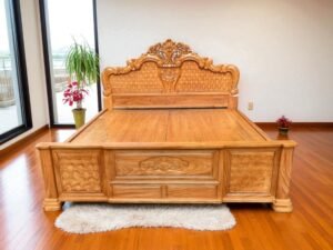 Giường gỗ sồi nga 2mx2m2